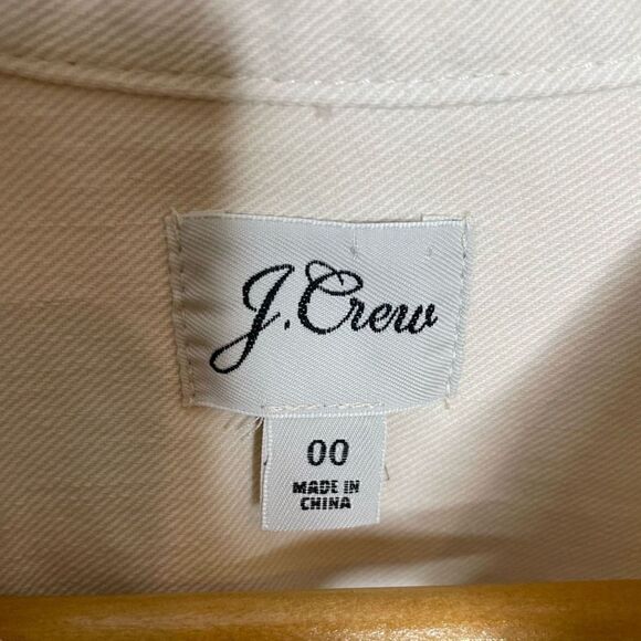 J Crew Women’s Shirtdress Button Down Midi Dress Ivory Dusty White Denim Twill‎ - Picture 5 of 9